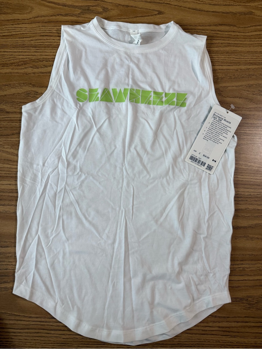 lululemon athletica Seawheeze 2019 Brunswick Muscle Tee with Neon Green Logo